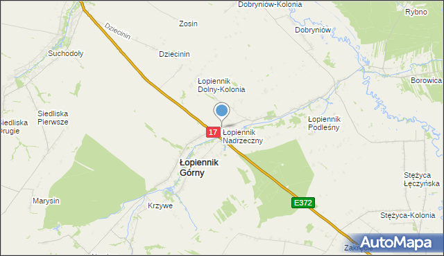 mapa Łopiennik Nadrzeczny, Łopiennik Nadrzeczny na mapie Targeo